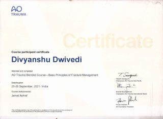 AO Trauma Blended Course Certification in Basic Principles of Fracture Management